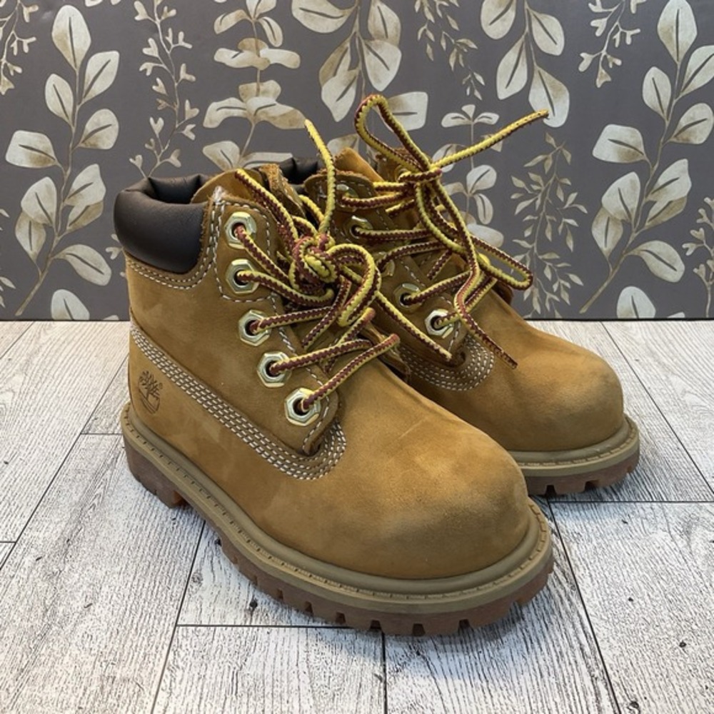 Timberland Tan Combat Boots Unisex Kids Size 5‎ Preowned